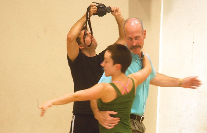  Damon Hulit dances with Casey Bartlemay as Jesse Maher shoots images in preparation for Dancing with the Gorge Stars this Thursday, May 1, at 7 p.m. at The Dalles High School.